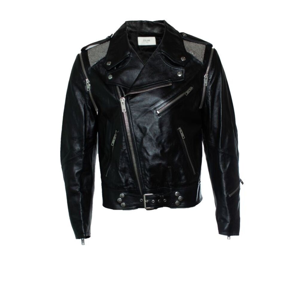 Celine, Leather jacket with metal mesh